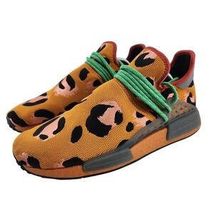 adidas NMD Hu Pharrell GZ4439 Animal Print Orange Mens 10 Sneakers EUC